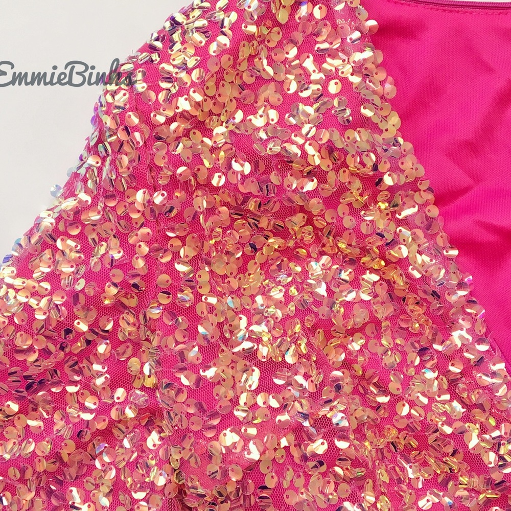 New Luxe Pink Sexy Sequin Evening Party Dress - Picture 5 of 16